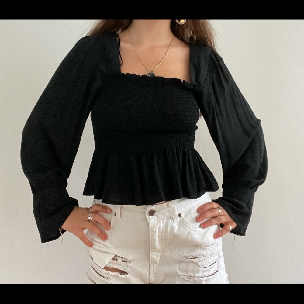 vintage black blouse